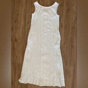 Mien Ribbed Organic Cotton Maxi Dress Size M Cream Made in USA